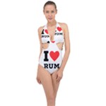 I love rum Halter Front Plunge Swimsuit