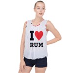 I love rum Bubble Hem Chiffon Tank Top