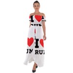 I love rum Off Shoulder Open Front Chiffon Dress