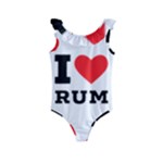 I love rum Kids  Frill Swimsuit