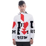 I love rum Men s Front Pocket Pullover Windbreaker