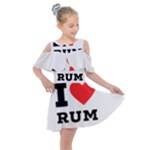 I love rum Kids  Shoulder Cutout Chiffon Dress