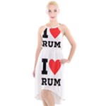 I love rum High-Low Halter Chiffon Dress 