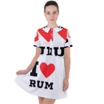 I love rum Short Sleeve Shoulder Cut Out Dress 