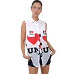 I love rum Sleeveless Chiffon Button Shirt
