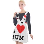 I love rum Plunge Pinafore Velour Dress