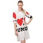 I love rum Long Sleeve Mini Shirt Dress