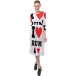 I love rum Ruffle End Midi Chiffon Dress