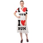 I love rum Keyhole Neckline Chiffon Dress