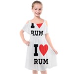 I love rum Kids  Cut Out Shoulders Chiffon Dress