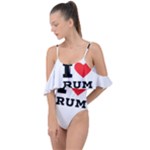 I love rum Drape Piece Swimsuit