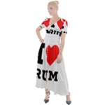 I love rum Button Up Short Sleeve Maxi Dress