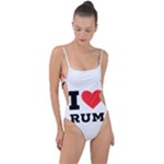 I love rum Tie Strap One Piece Swimsuit