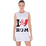 I love rum Lace Up Front Bodycon Dress