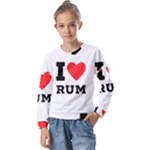 I love rum Kids  Long Sleeve Tee with Frill 