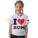 I love rum Kids  Cut Out Flutter Sleeves