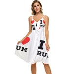 I love rum Sleeveless Tie Front Chiffon Dress