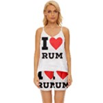 I love rum V-Neck Satin Pajamas Set