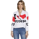 I love rum Women s Long Sleeve Revers Collar Cropped Jacket