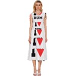 I love rum V-Neck Drawstring Shoulder Sleeveless Maxi Dress