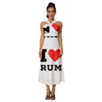 I love rum Sleeveless Cross Front Cocktail Midi Chiffon Dress