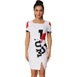 I love rum Fitted Knot Split End Bodycon Dress