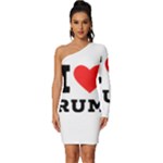 I love rum Long Sleeve One Shoulder Mini Dress