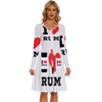 I love rum Long Sleeve Dress With Pocket