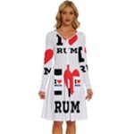 I love rum Long Sleeve Dress With Pocket