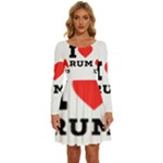 I love rum Long Sleeve Wide Neck Velvet Dress