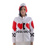 I love cocoa Women s Hooded Windbreaker