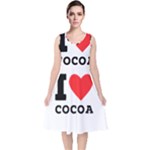 I love cocoa V-Neck Midi Sleeveless Dress 