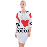 I love cocoa Quarter Sleeve Hood Bodycon Dress