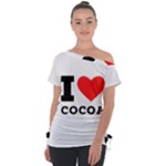 I love cocoa Off Shoulder Tie-Up Tee