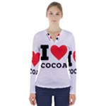 I love cocoa V-Neck Long Sleeve Top