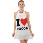 I love cocoa Halter Tie Back Chiffon Dress