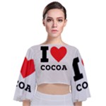 I love cocoa Tie Back Butterfly Sleeve Chiffon Top