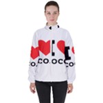 I love cocoa Women s High Neck Windbreaker