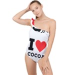 I love cocoa Frilly One Shoulder Swimsuit