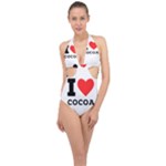 I love cocoa Halter Front Plunge Swimsuit