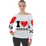 I love cocoa Off Shoulder Long Sleeve Velour Top