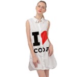 I love cocoa Sleeveless Shirt Dress