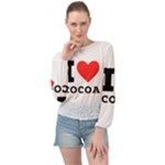 I love cocoa Banded Bottom Chiffon Top