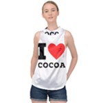 I love cocoa High Neck Satin Top