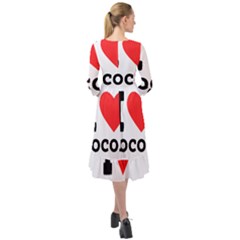 Ruffle End Midi Chiffon Dress 