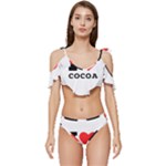 I love cocoa Ruffle Edge Tie Up Bikini Set	