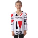 I love cocoa Kids  V Neck Casual Top