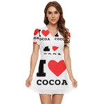 I love cocoa V-Neck High Waist Chiffon Mini Dress