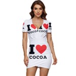 I love cocoa Low Cut Cap Sleeve Mini Dress