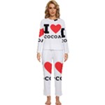 I love cocoa Womens  Long Sleeve Lightweight Pajamas Set